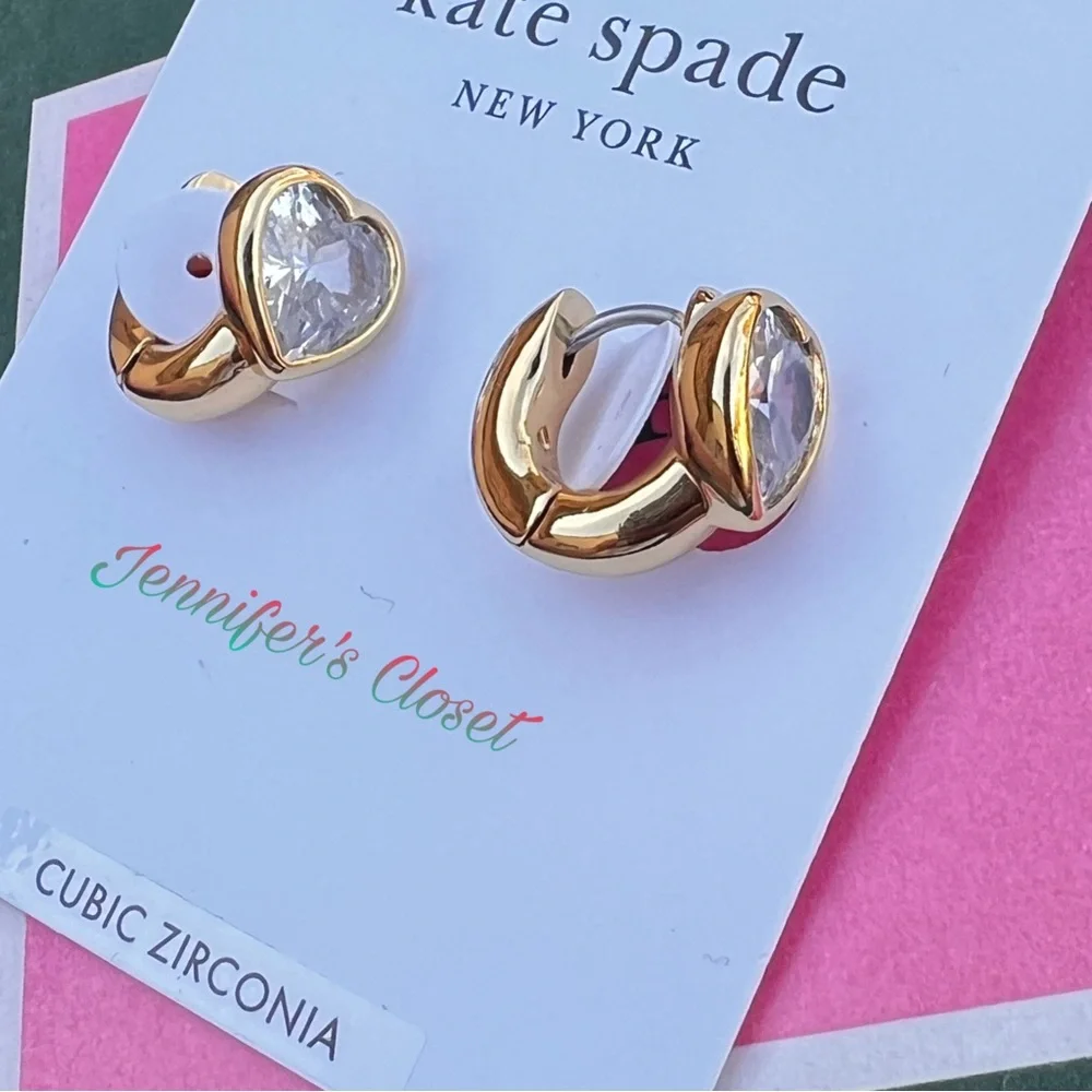 Kate Spade Cz Heart Huggie - Picture 3 of 6